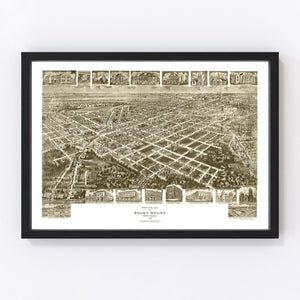 Vintage Map of Rocky Mount, North Carolina 1907
