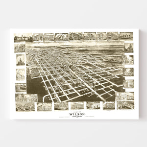 Vintage Map of Wilson, North Carolina 1908