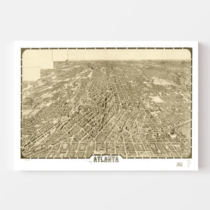 Vintage Map of Atlanta, Georgia 1919