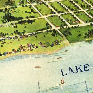 Vintage Map of Palm Beach & Lake Worth, Florida 1915