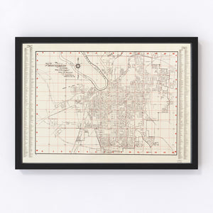 Vintage Map of Montgomery, Alabama 1956