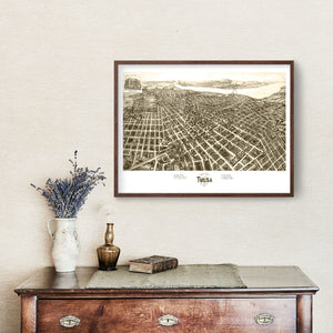 Vintage Map of Tulsa, Oklahoma 1918