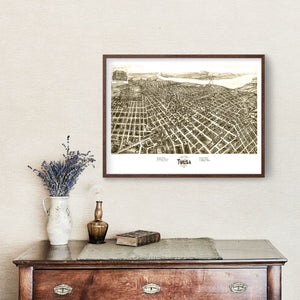 Vintage Map of Tulsa, Oklahoma 1918