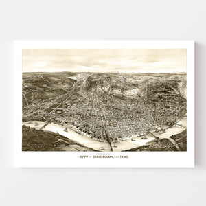 Vintage Map of Cincinnati, Ohio 1900