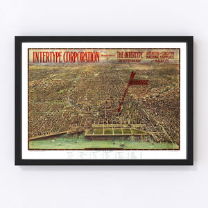 Vintage Map of Chicago, Illinois 1916