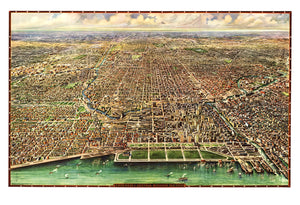 Vintage Map of Chicago, Illinois 1916