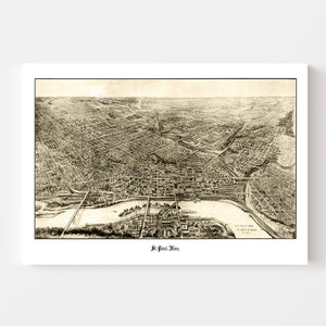 Vintage Map of St. Paul, Minnesota 1906
