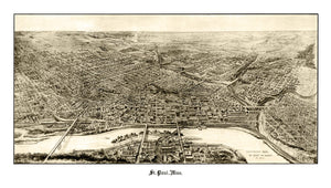 Vintage Map of St. Paul, Minnesota 1906