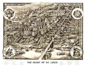 Vintage Map of St. Louis, Missouri 1907