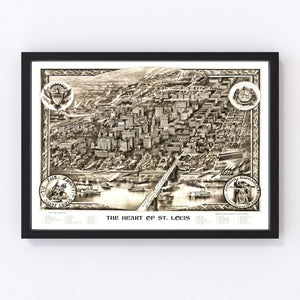 Vintage Map of St. Louis, Missouri 1907