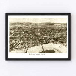 Vintage Map of Omaha, Nebraska 1906