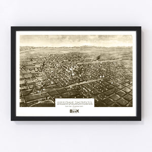 Vintage Map of Billings, Montana 1904