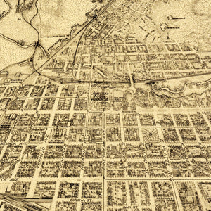 Vintage Map of Colorado Springs, Colorado 1909