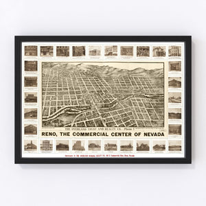 Vintage Map of Reno, Nevada 1907