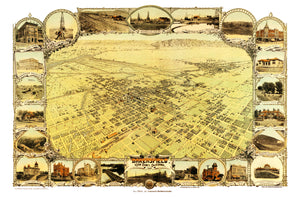 Vintage Map of Bakersfield, California 1901