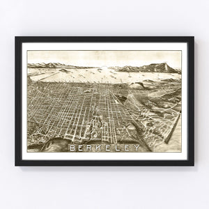 Vintage Map of Berkeley, California 1909