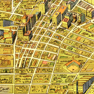 Vintage Map of Los Angeles, California 1932