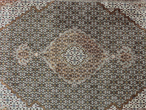 Wonderful Persian Tabriz Rug 7x10 ft, Very Fine 50 Raj 350 KPSI Oriental Carpet, Herati Mahi Pattern, Authentic Hand Knotted Handmade Wool Vintage