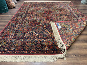 Karastan Rug 8.8 x 10.6, Multicolor Panel Kirman Rug #717, Original 700 Series, Wool