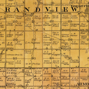 Vintage Map of Douglas County, South Dakota 1900