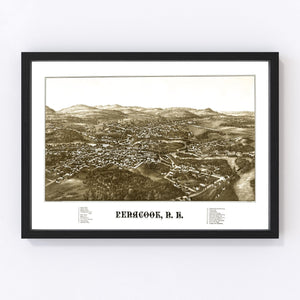 Vintage Map of Penacook, New Hampshire 1887