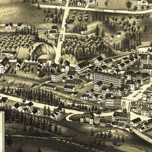 Vintage Map of Peterborough, New Hampshire 1886
