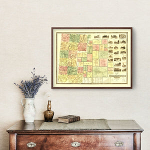 Vintage Map of Bennington County, Vermont 1856
