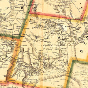 Vintage Map of Windham County, Vermont 1856