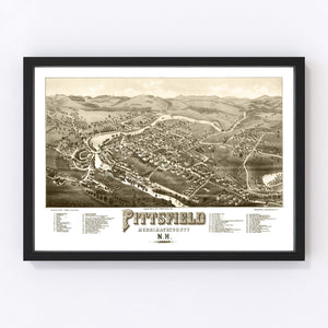 Vintage Map of Pittsfield, New Hampshire 1884