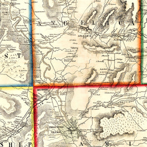 Vintage Map of Allegany County, New York 1856