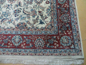 6' X 9' Vintage Handmade Fine Chinese Floral Oriental Wool Rug Carpet Beige