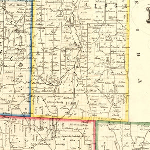 Vintage Map of Madison County, New York 1853
