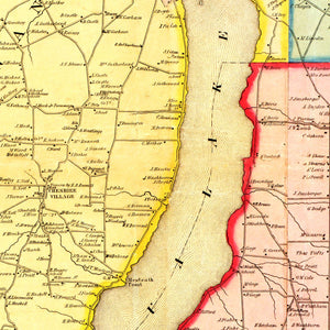 Vintage Map of Ontario County, New York 1852