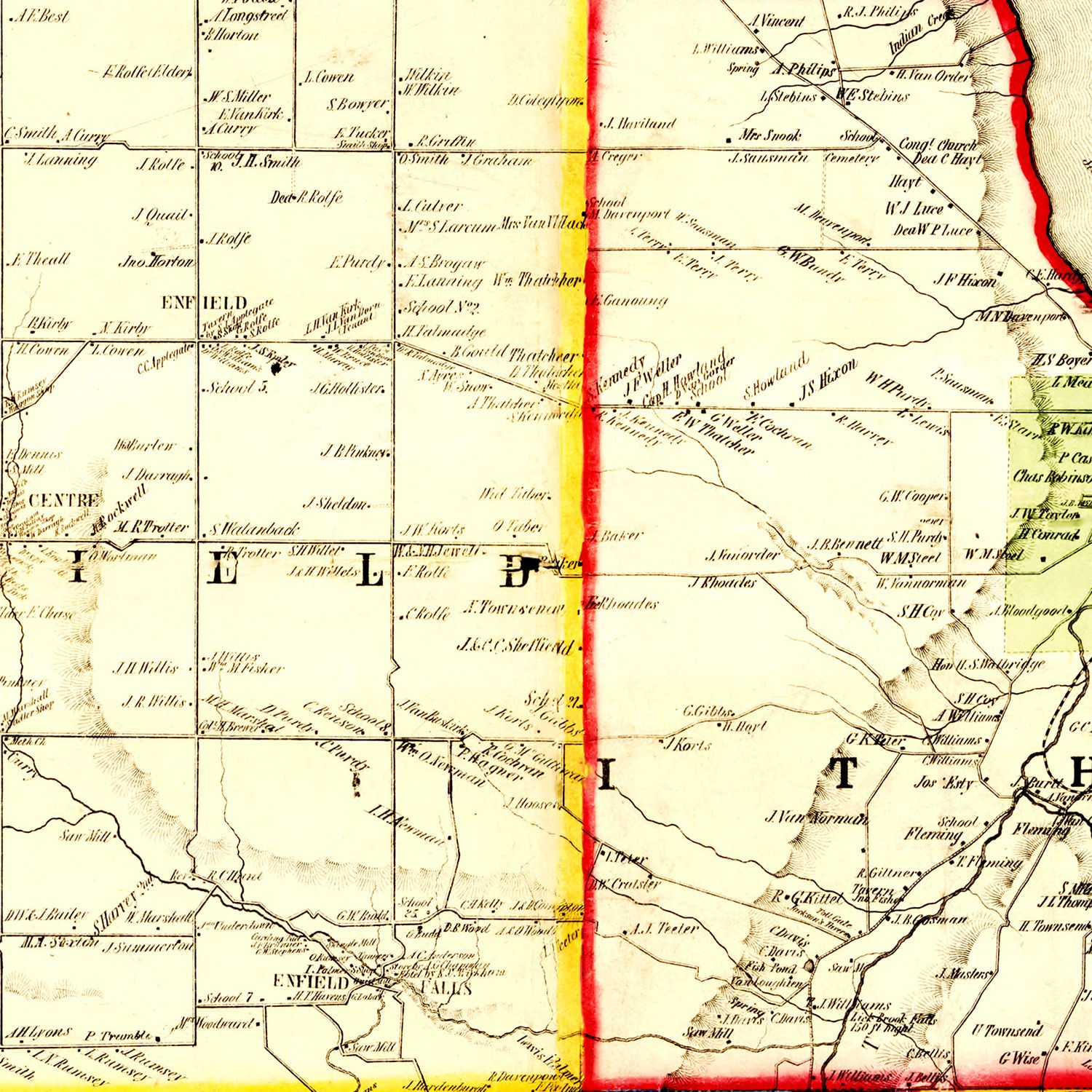 Vintage Map of Tompkins County, New York 1853