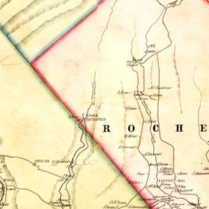 Vintage Map of Ulster County, New York 1853