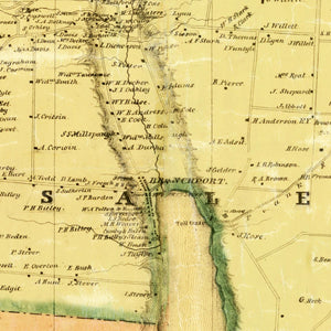 Vintage Map of Yates County, New York 1855