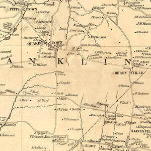 Vintage Map of Hunterdon County, New Jersey 1851