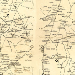 Vintage Map of Monmouth County, New Jersey 1851