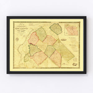 Vintage Map of Salem County, New Jersey 1849