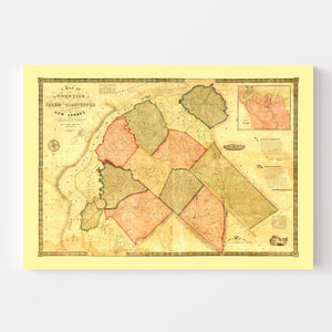 Vintage Map of Gloucester County, New Jersey 1849