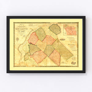 Vintage Map of Gloucester County, New Jersey 1849