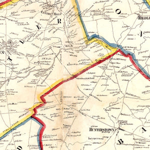 Vintage Map of Adams County, New Jersey 1858