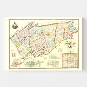 Vintage Map of Cumberland County, Pennsylvania 1858