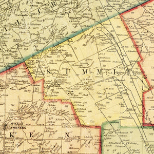 Vintage Map of Erie County, Pennsylvania 1855