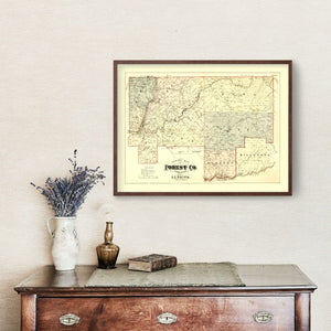 Vintage Map of Forest County, Pennsylvania 1876