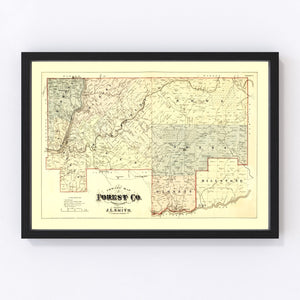 Vintage Map of Forest County, Pennsylvania 1876