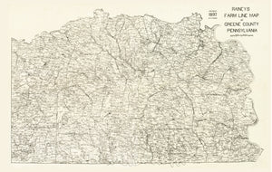 Vintage Map of Greene County, Pennsylvania 1897