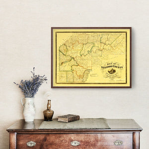 Vintage Map of Venango County, Pennsylvania 1857