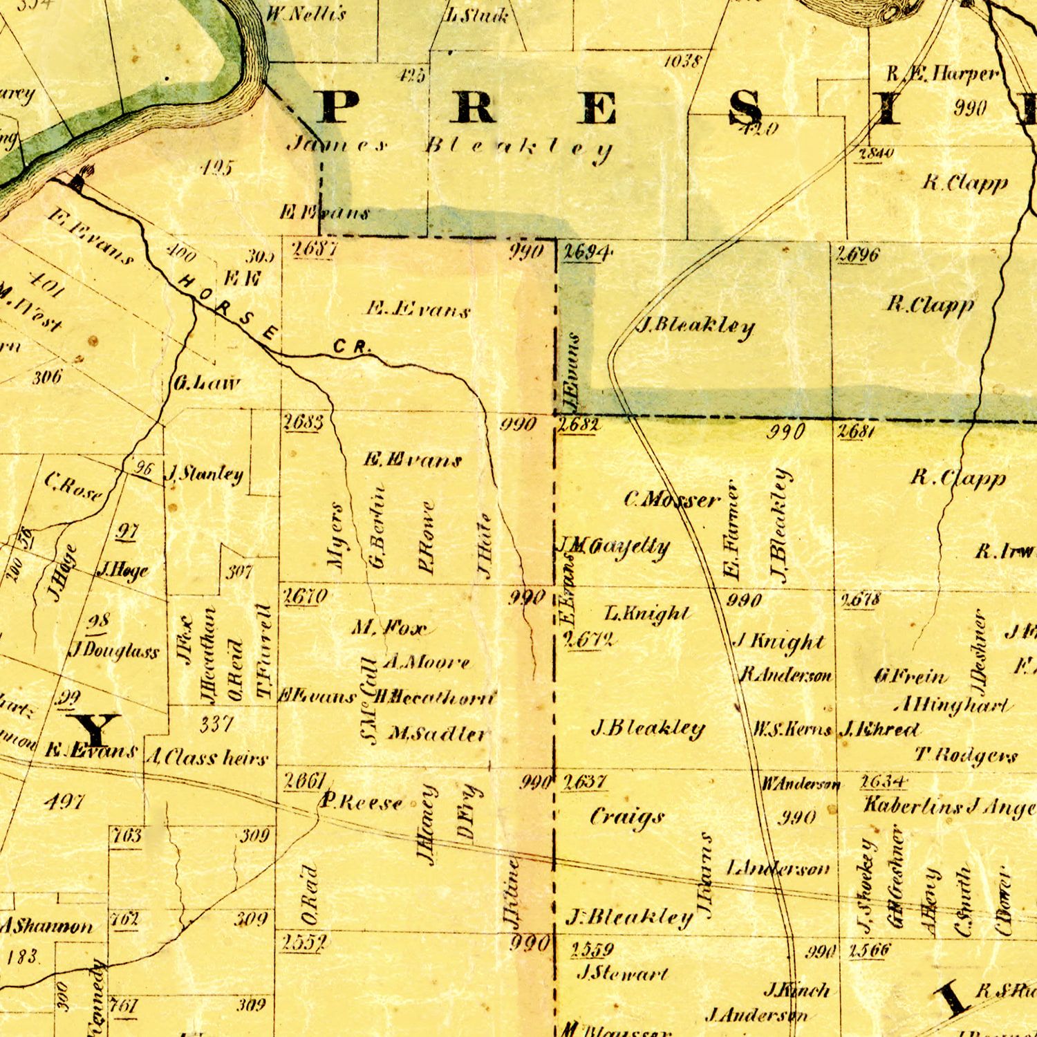 Vintage Map of Venango County, Pennsylvania 1857