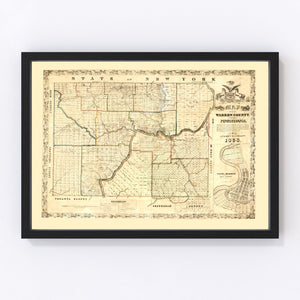 Vintage Map of Warren County, Pennsylvania 1838